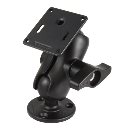 RAM Double Ball Mount with 75x75mm VESA Plate and Jam Nut - Short